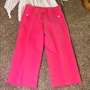 Vintage White Label Lilly Pulitzer Linen Blend Wide-Leg Sailor Pants